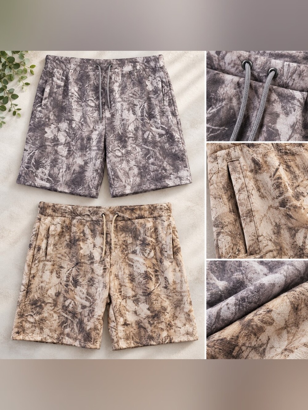 Fleece Lined Shorts Camo Drawstring Cozy NWT XL